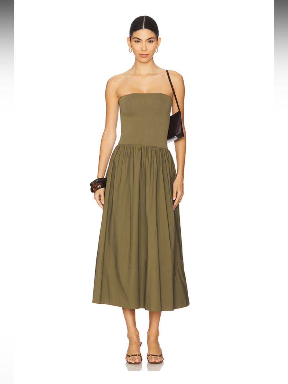 Pistola Mavo Tube Top Dress in Rich Olive